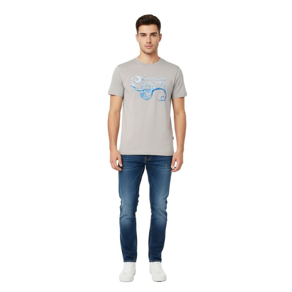 Versace Jeans Couture Ice Grey Mens Graphic Logo Short Sleeve  T-Shirt